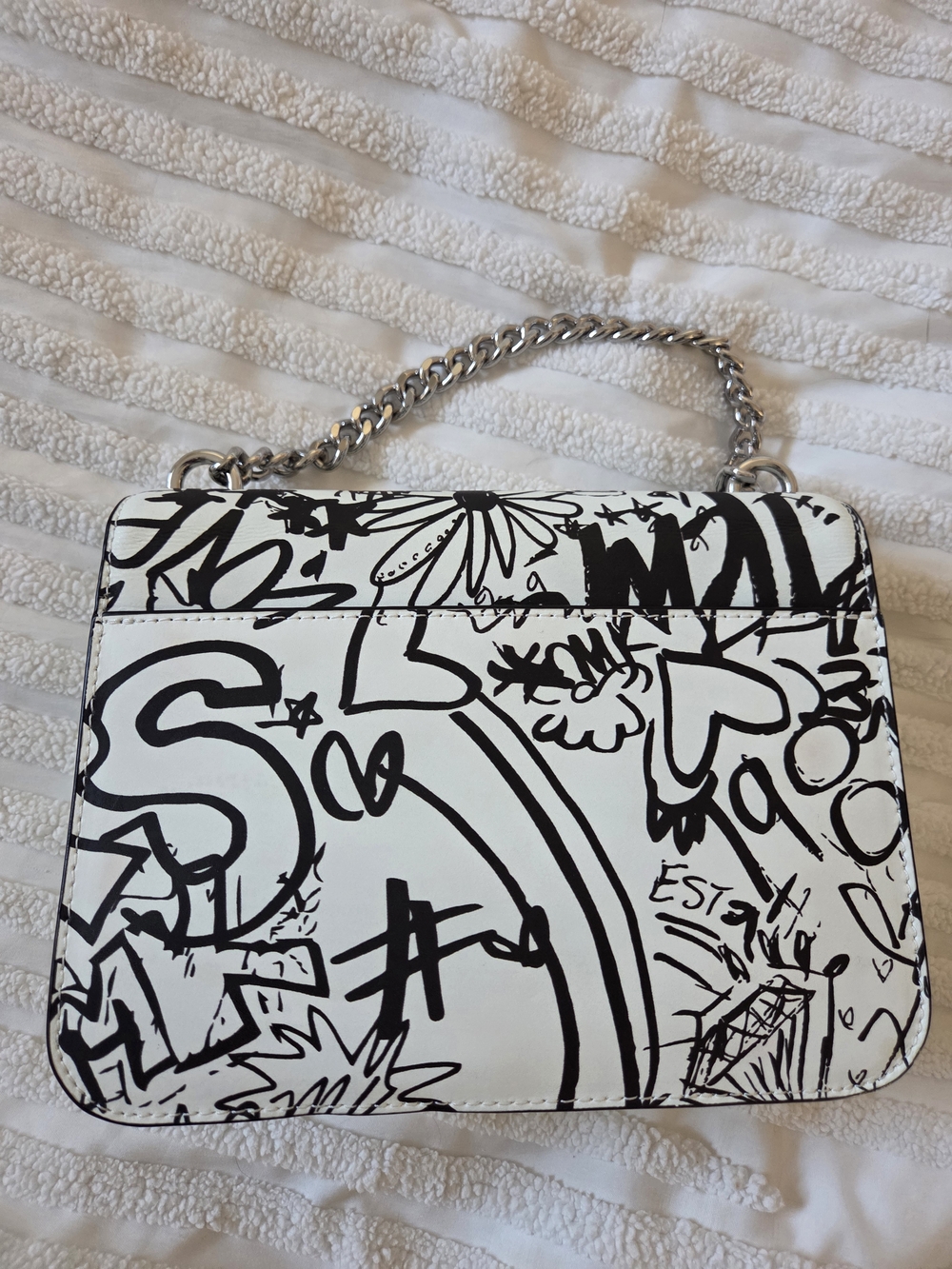 Michael Kors White & Black Graffiti-Print Shoulder Bag - Picture 2 of 7